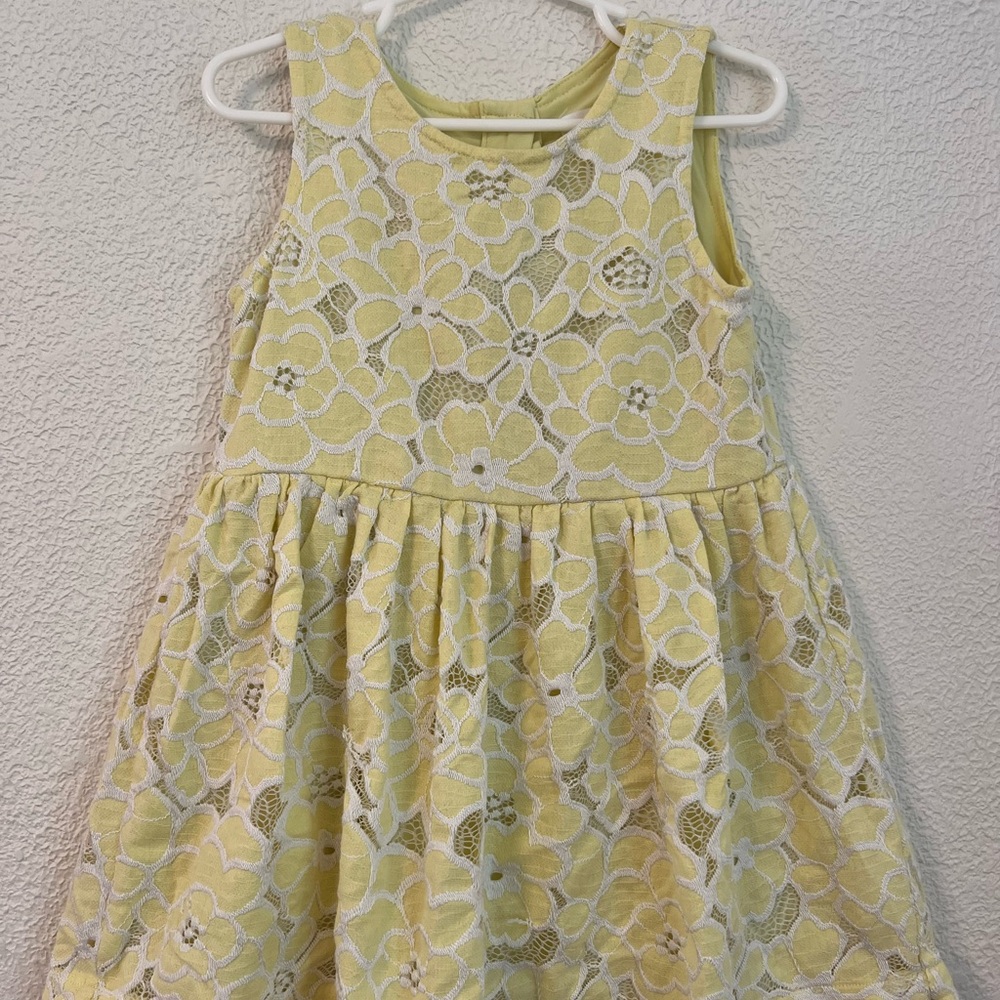 Cat & Jack Yellow Floral Lace Kids Dress